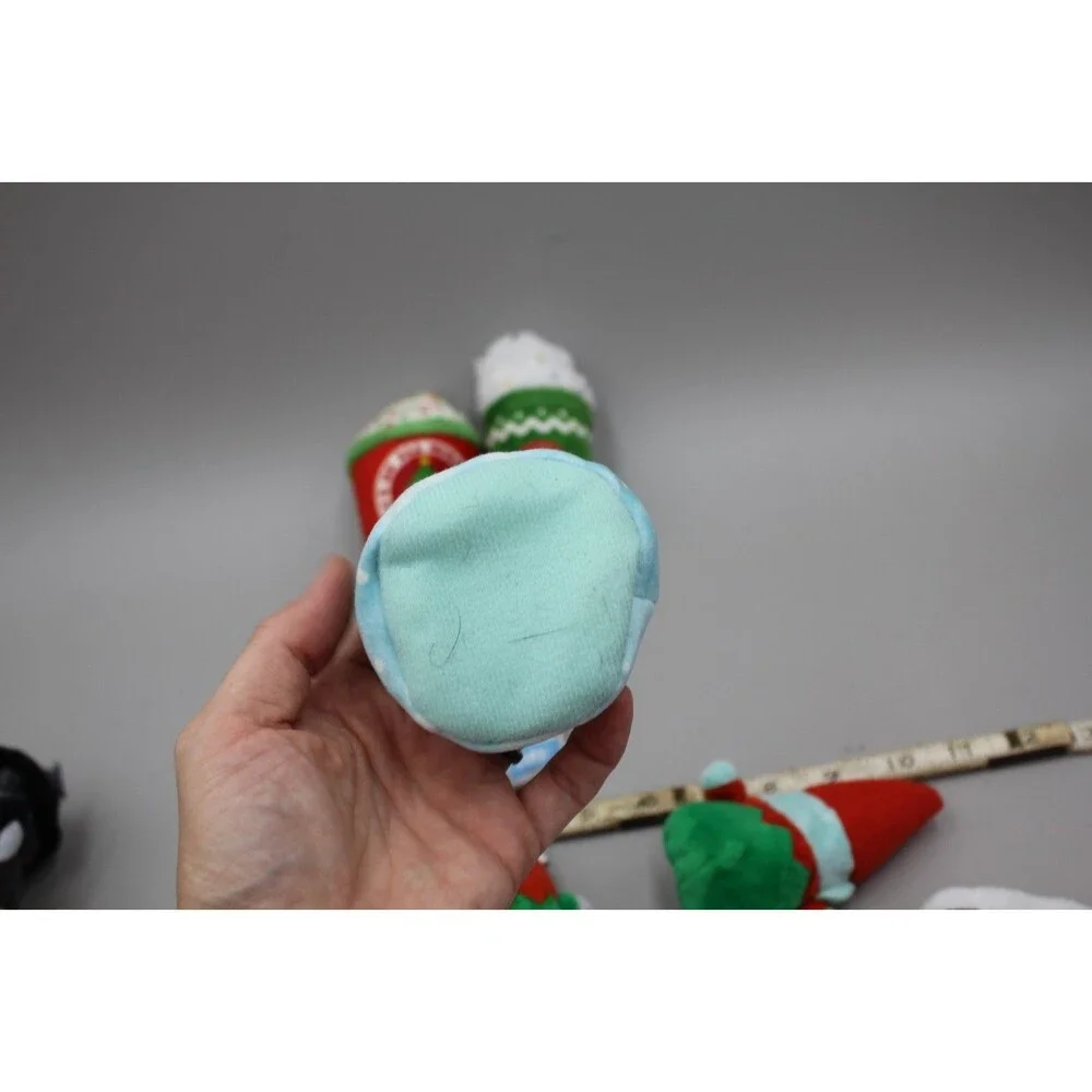 Bark Box Dog Toy Christmas Lot Of 7 Gnomes Candy Land  Coffee Lattes Shirt Small